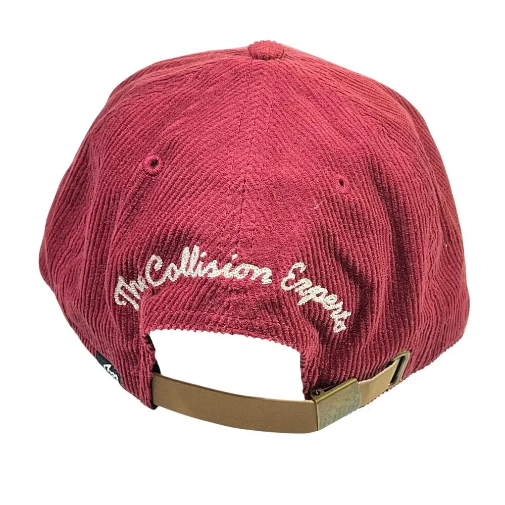 Lost Enterprises Bayside Auto Body Shop Corduroy Strapback Hat Maroon Red Cap